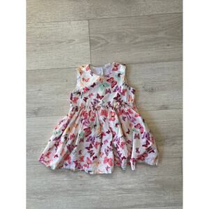 H&M Butterfly Print Baby Girl Dress, Size 12-18M